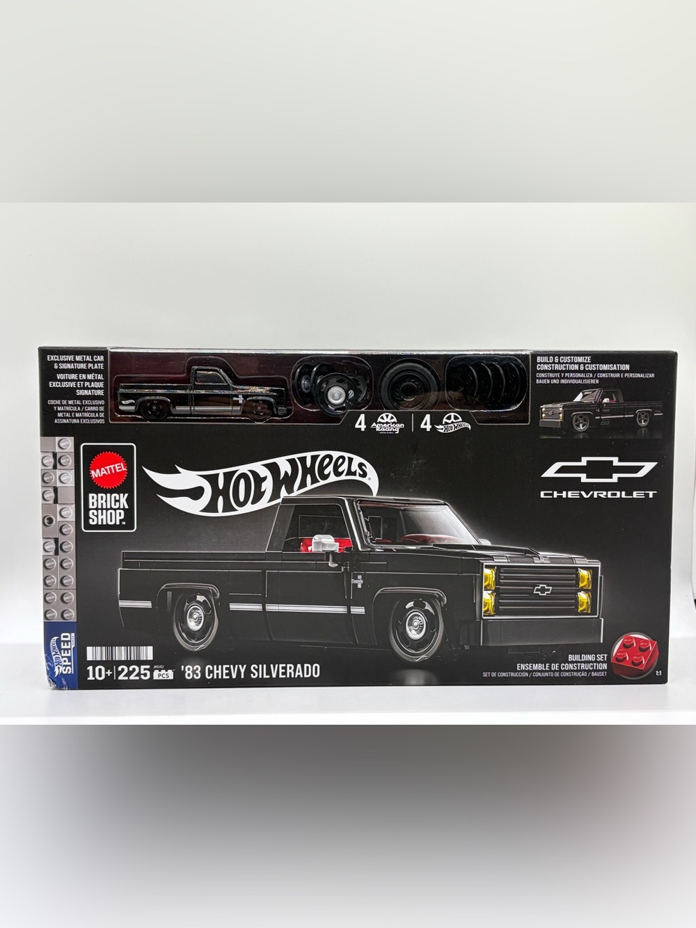 NEW Sealed Mattel Brick Shop Hot Wheels ’83 Chevy Silverado 225 Pc Set MIB